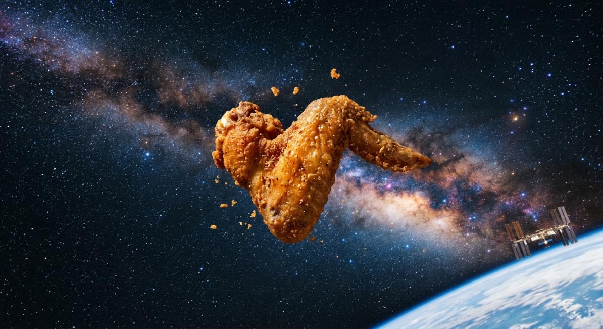Cosmic Pizza chicken wings and pizza
